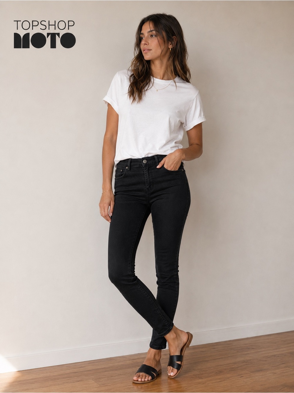 Topshop Women's Black High-Waist Skinny Jeans size 30